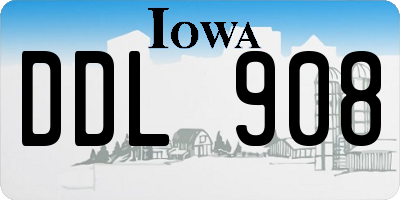 IA license plate DDL908