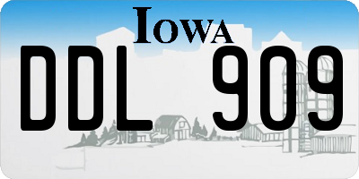 IA license plate DDL909