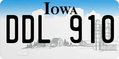 IA license plate DDL910