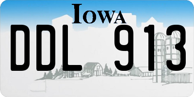 IA license plate DDL913
