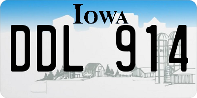 IA license plate DDL914