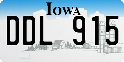 IA license plate DDL915