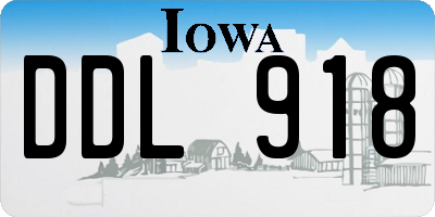 IA license plate DDL918