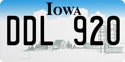 IA license plate DDL920