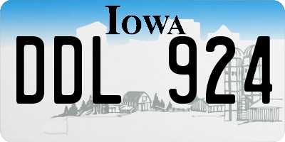 IA license plate DDL924