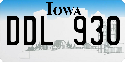 IA license plate DDL930