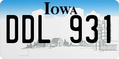IA license plate DDL931