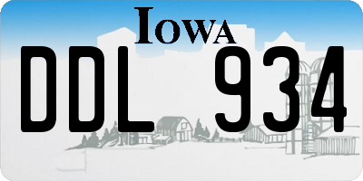 IA license plate DDL934