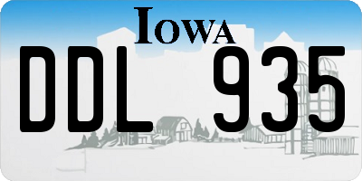 IA license plate DDL935