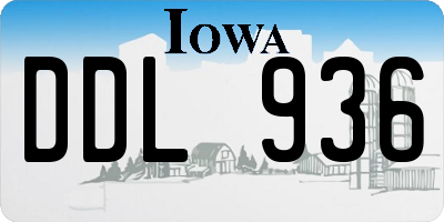 IA license plate DDL936