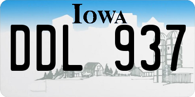 IA license plate DDL937