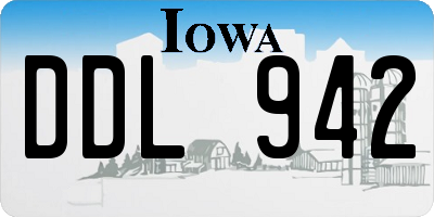 IA license plate DDL942