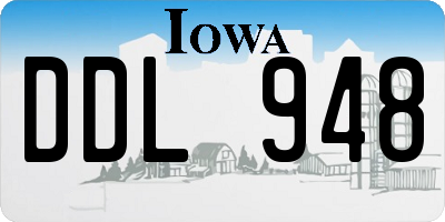 IA license plate DDL948