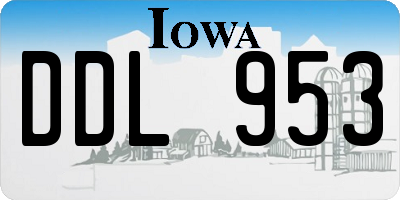 IA license plate DDL953