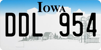IA license plate DDL954