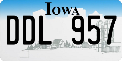 IA license plate DDL957