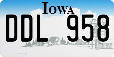 IA license plate DDL958
