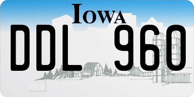 IA license plate DDL960