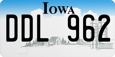IA license plate DDL962