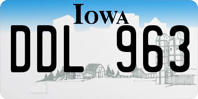 IA license plate DDL963