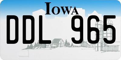 IA license plate DDL965