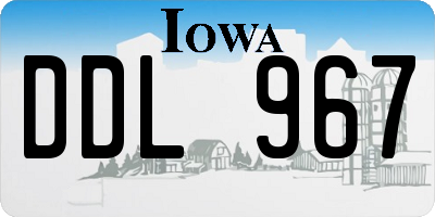 IA license plate DDL967