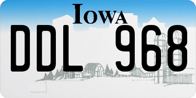 IA license plate DDL968