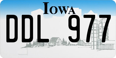 IA license plate DDL977