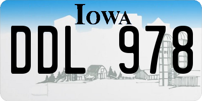 IA license plate DDL978