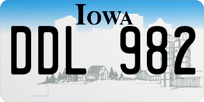 IA license plate DDL982