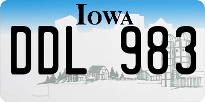 IA license plate DDL983