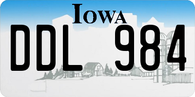 IA license plate DDL984
