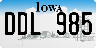 IA license plate DDL985