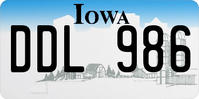 IA license plate DDL986