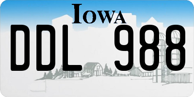 IA license plate DDL988