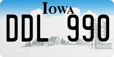 IA license plate DDL990