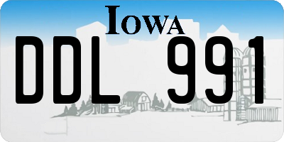 IA license plate DDL991