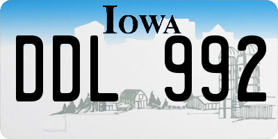 IA license plate DDL992