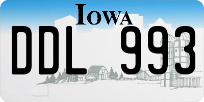 IA license plate DDL993