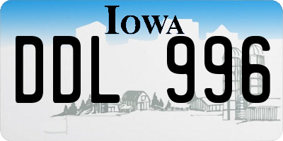 IA license plate DDL996