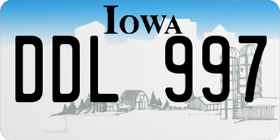 IA license plate DDL997
