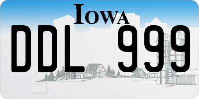 IA license plate DDL999