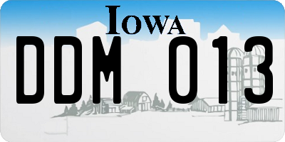 IA license plate DDM013