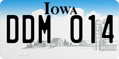 IA license plate DDM014