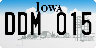 IA license plate DDM015