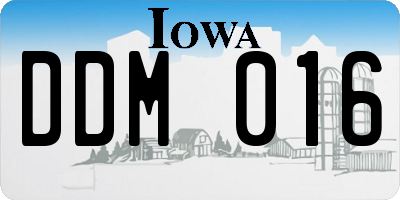 IA license plate DDM016
