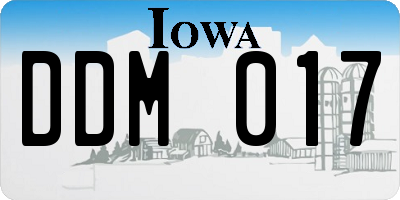IA license plate DDM017
