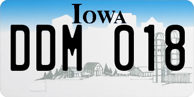 IA license plate DDM018