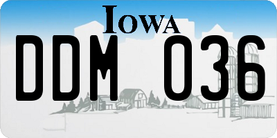IA license plate DDM036