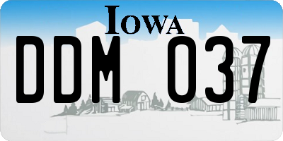 IA license plate DDM037